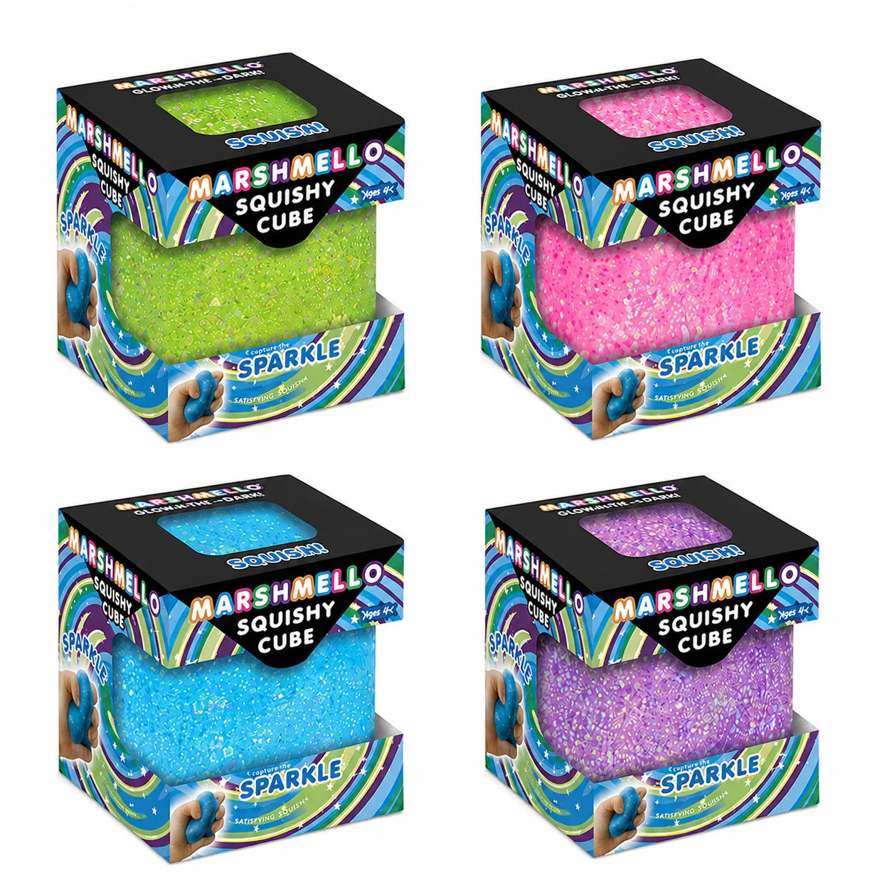 Marshmello Squishy Cube Sparkle