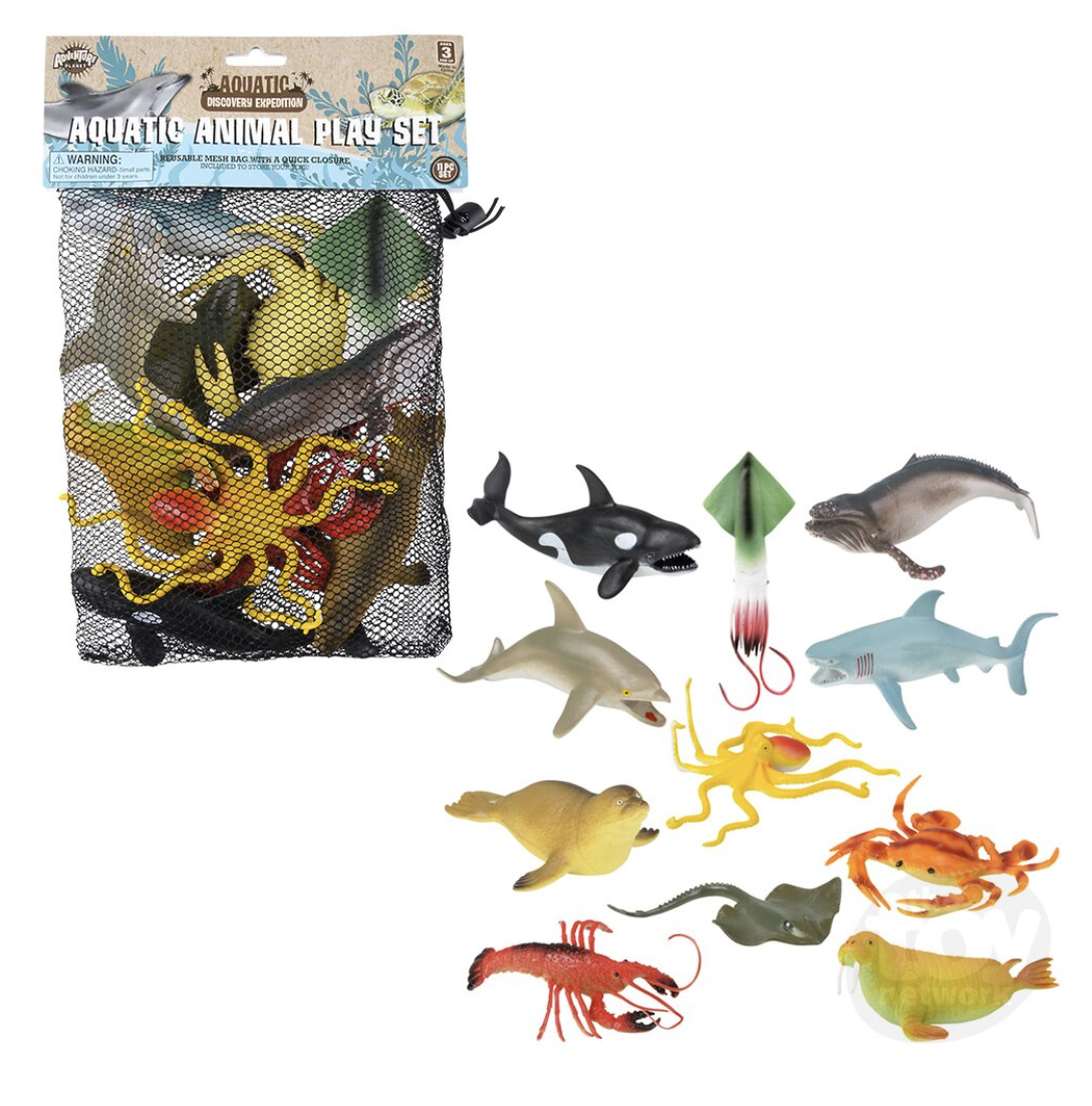 11pc Mesh Bag Aquatic Animal Assortment