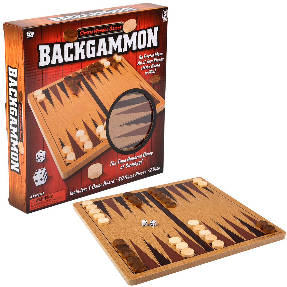 10" WOODEN BACKGAMMON