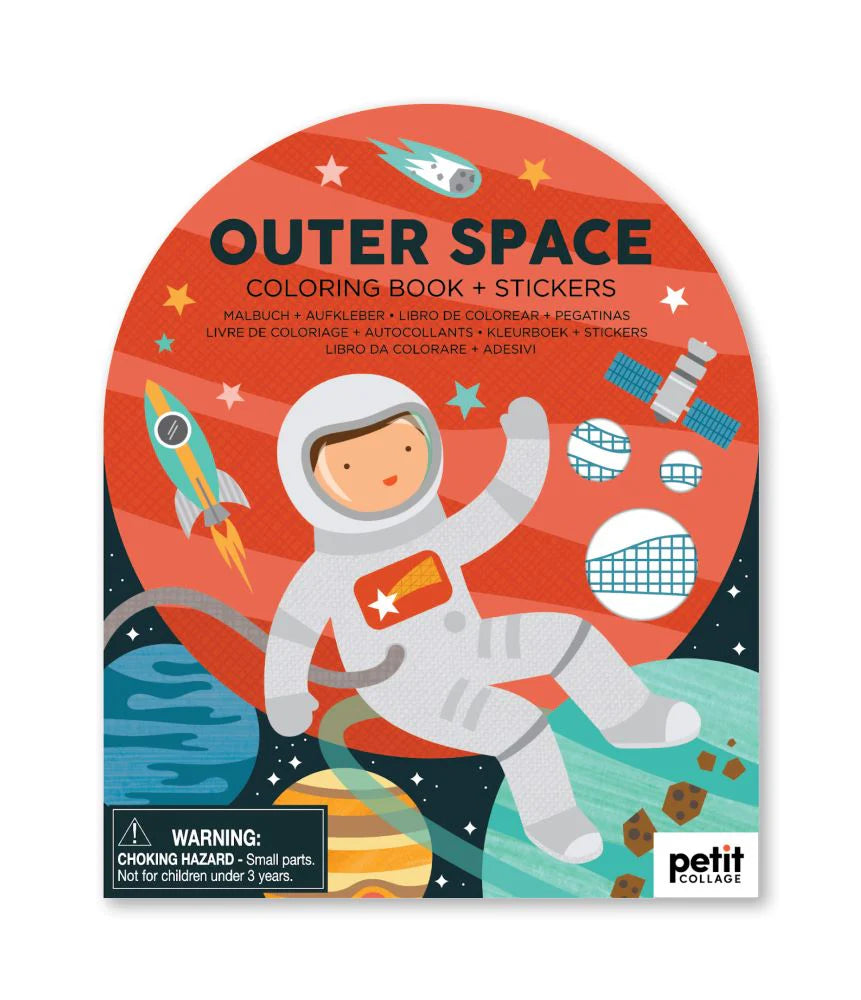 Coloring Book with Stickers Outer Space