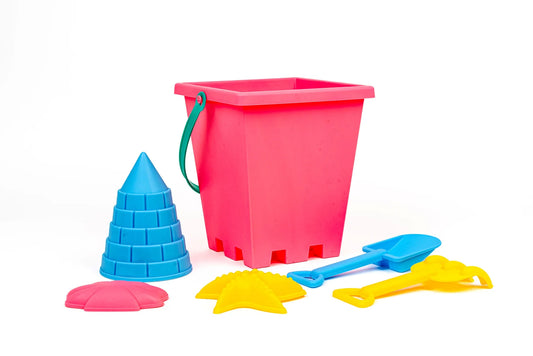TOYSMITH 6PC PINK SAND BUCKET SET