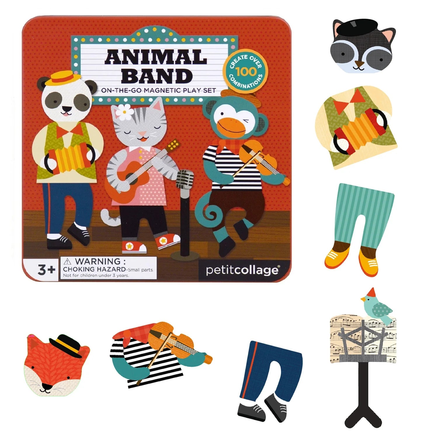 Animal Band Magnetic Play Set Tin