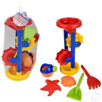 WATER WHEEL AND 5PC SAND TOYS