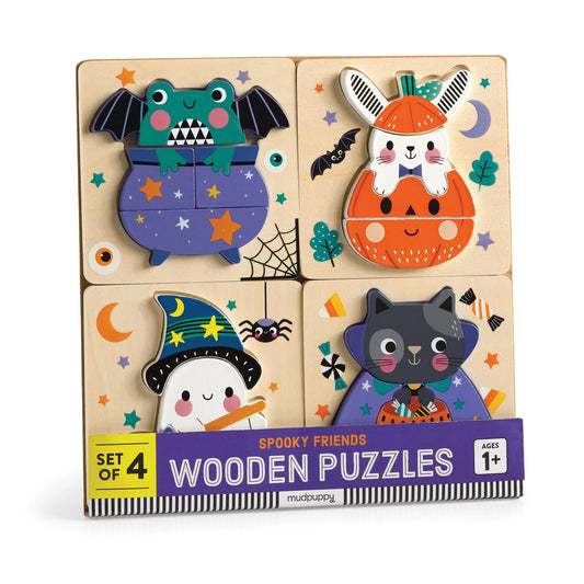 Halloween Set of 4 Wood Puzzles