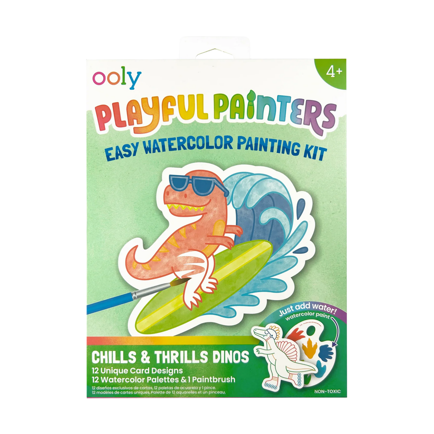 Playful Painters: Easy Watercolor Painting Kit - Chills & Thrills Dinos