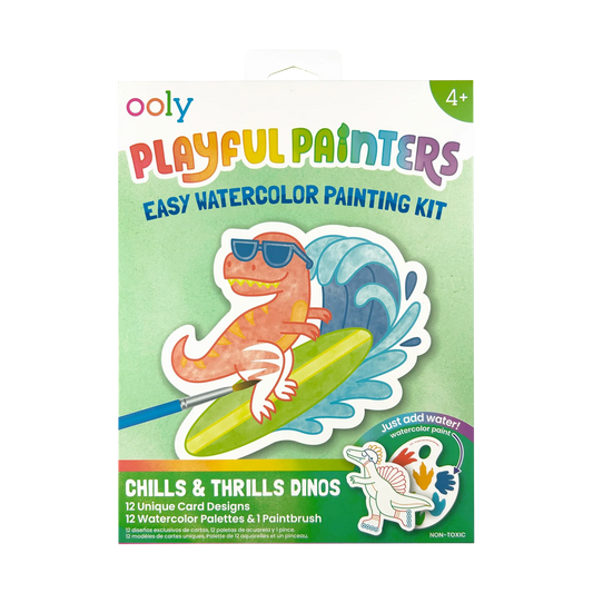 Playful Painters: Easy Watercolor Painting Kit - Chills & Thrills Dinos