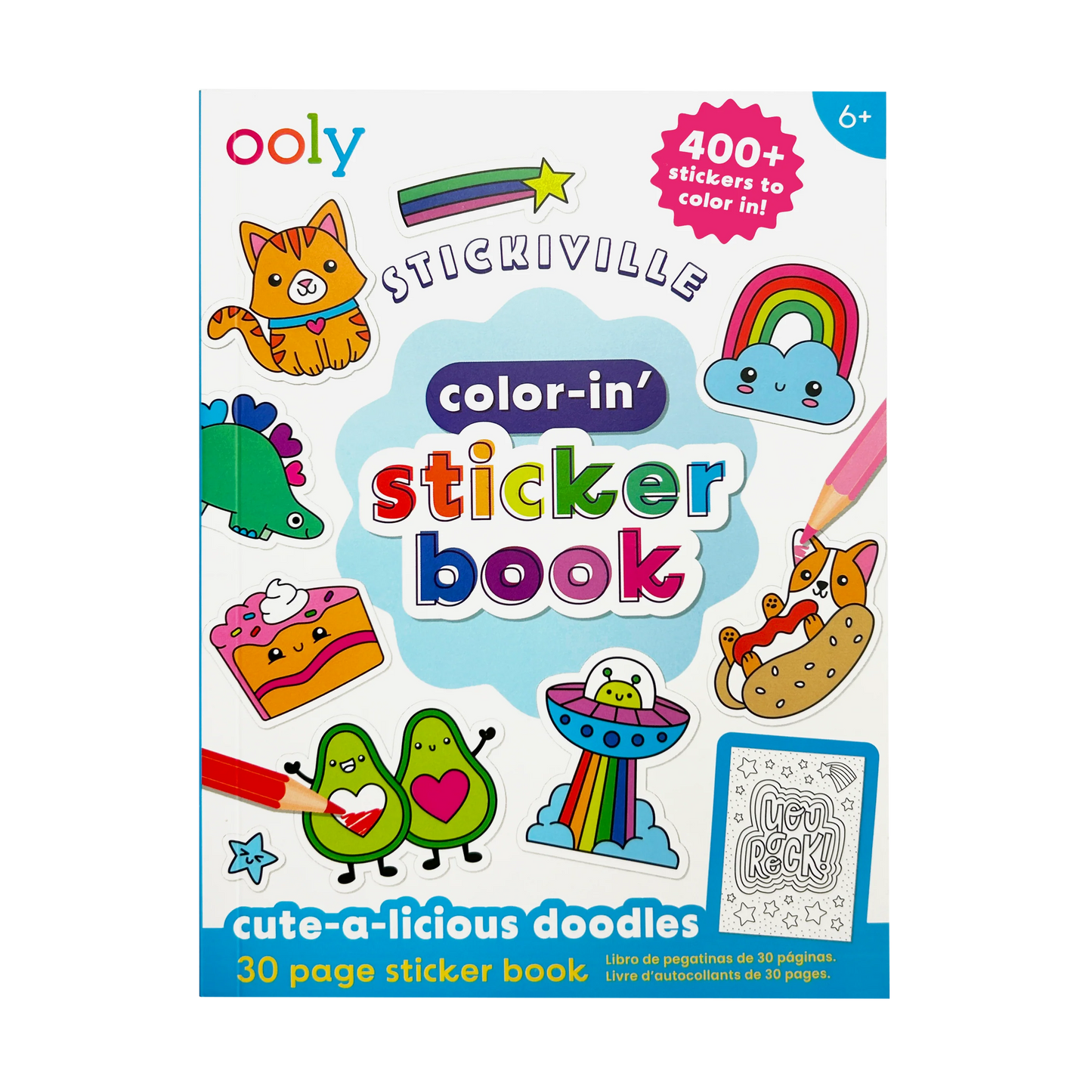 Stickiville: Color-in' Sticker Book - Cute-A-Licious Doodles