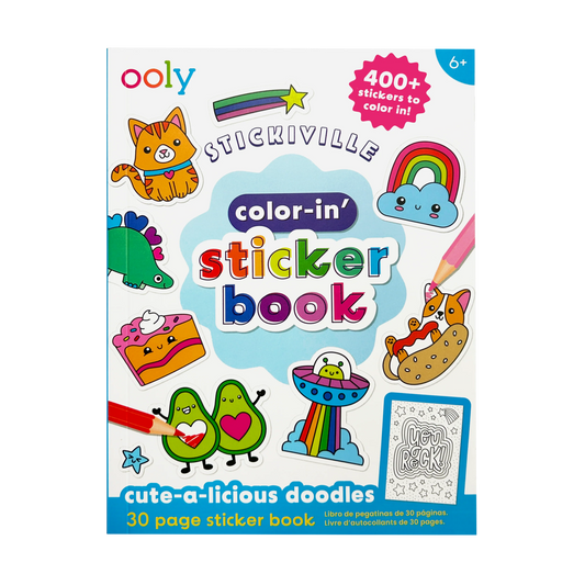 Stickiville: Color-in' Sticker Book - Cute-A-Licious Doodles