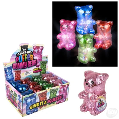 SPARKLE LIGHT-UP PUFFER GUMMY BEAR