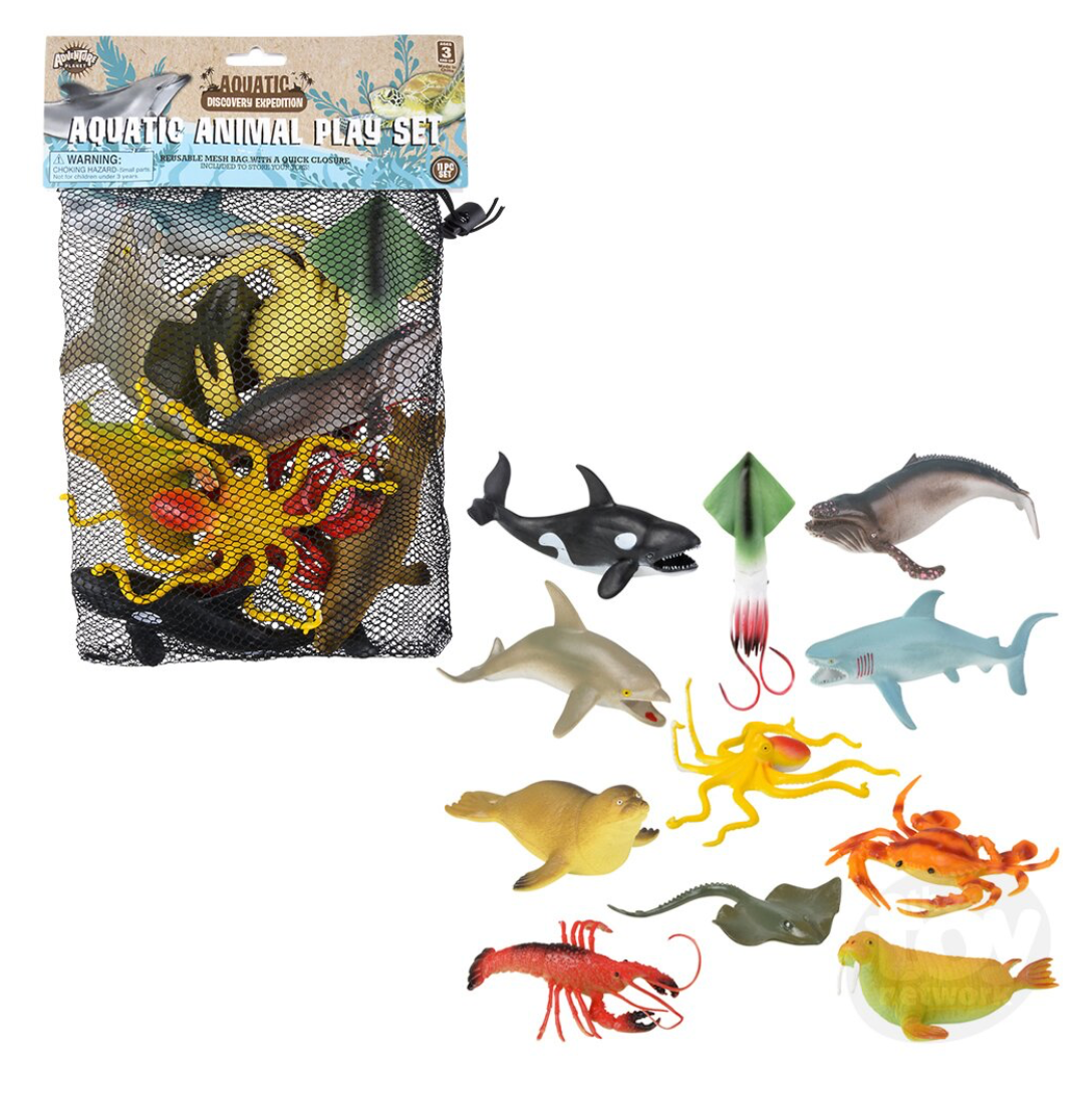 11pc Mesh Bag Aquatic Animal Assortment