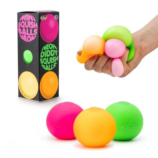 NEON SQUISH BALLS - 3PK