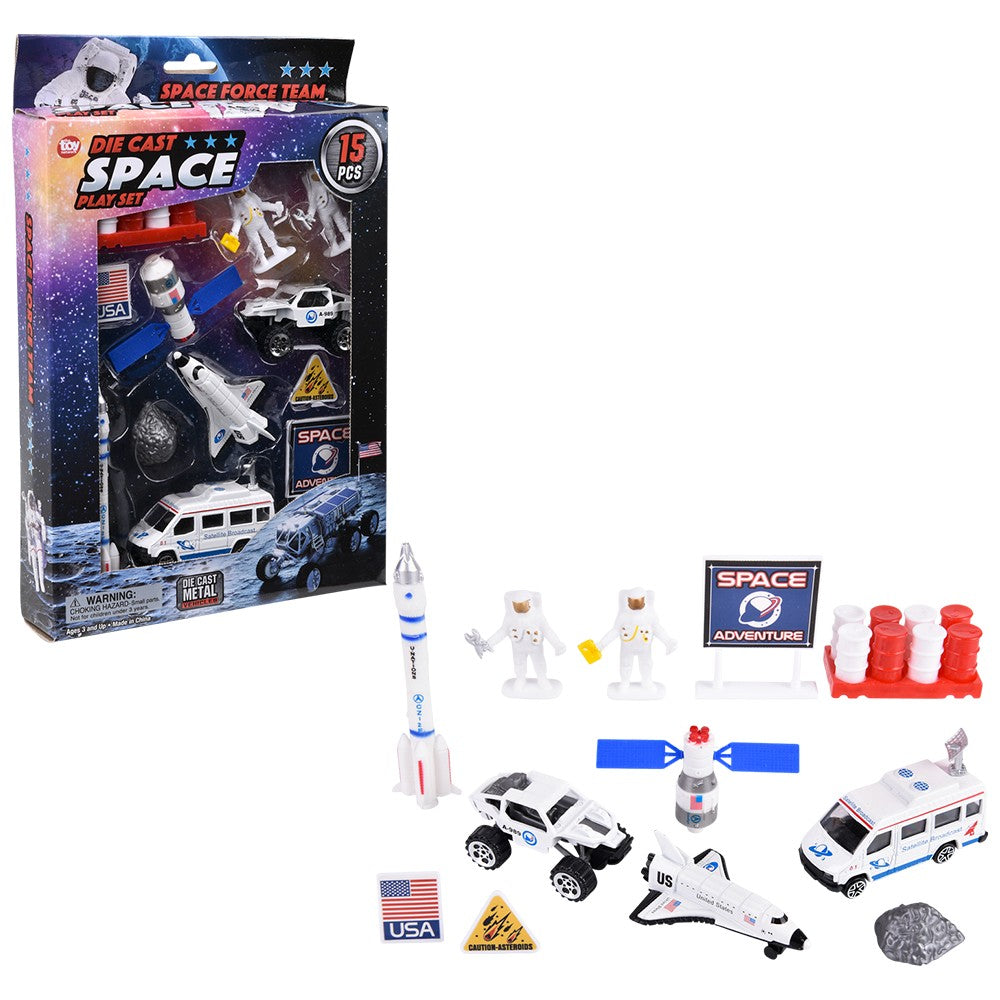 15PC DIE-CAST SPACE PLAY SET