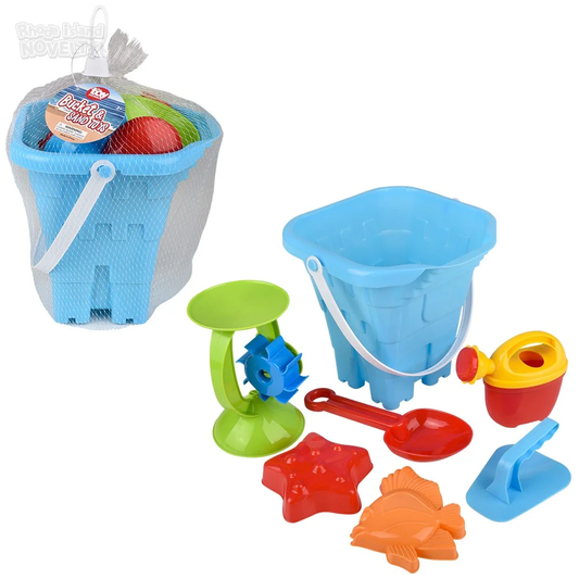 BUCKET AND 6PC SAND TOYS